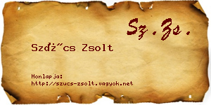 Szűcs Zsolt névjegykártya